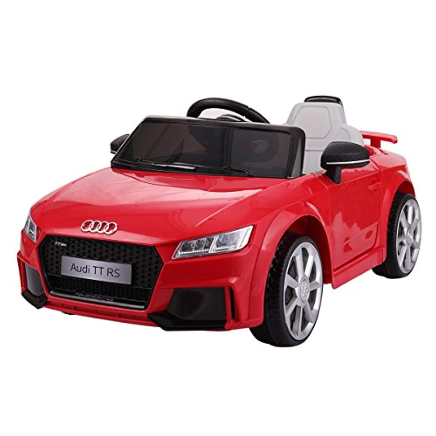New 2025 Audi TT RS Kids 12V Ride on Car Electric Battery Powered Toy Vehicle RC Remote Control, Lights MP3, Red