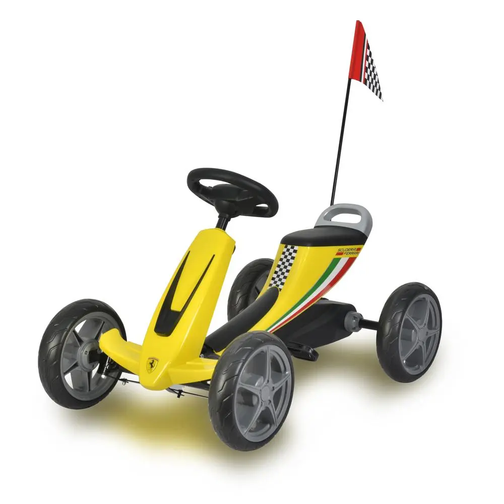 Ferrari Licensed Kids Go Kart with Foot Pedal EVA Wheels Brake Lever Clutch Gear C8931